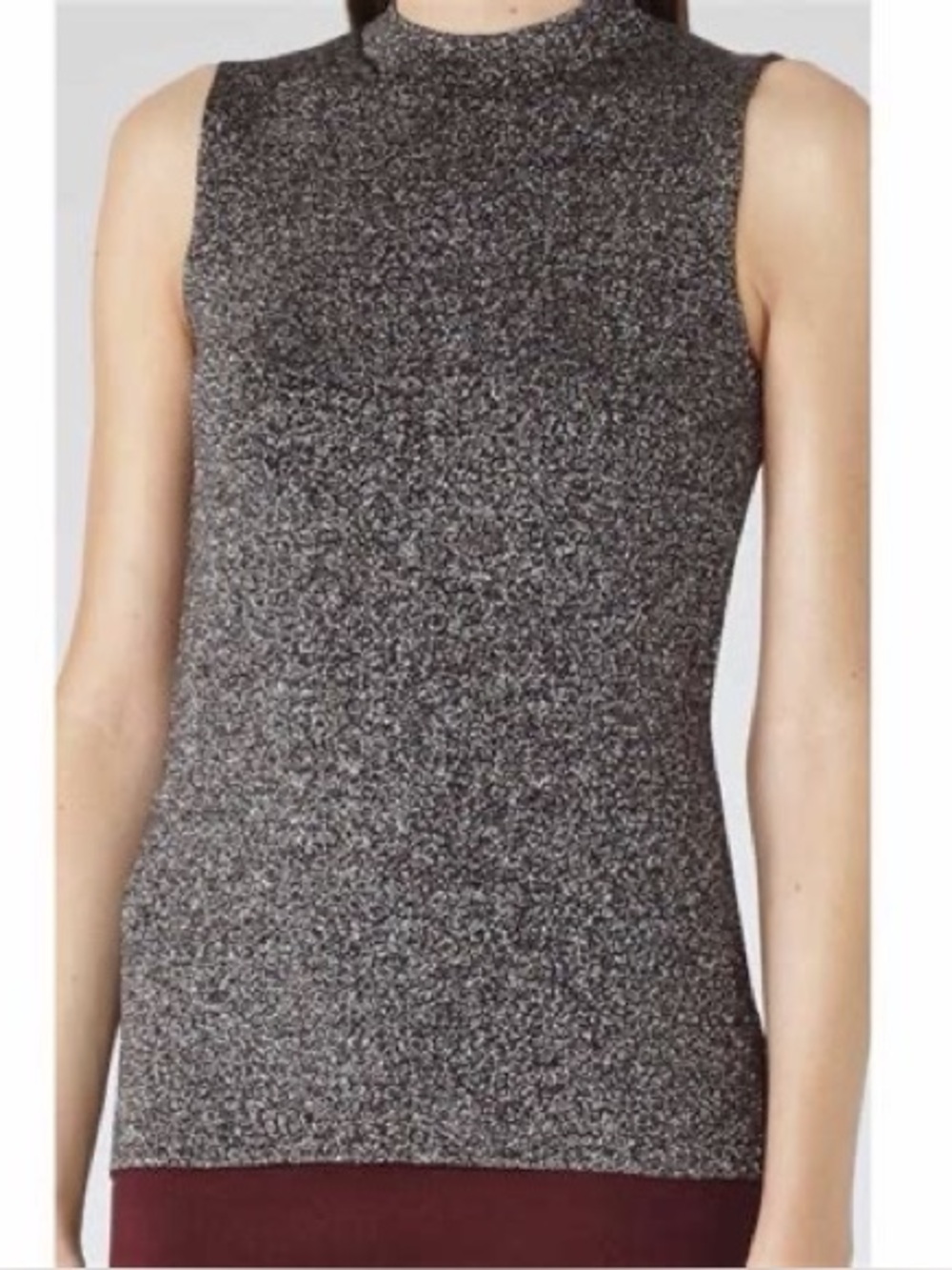 Reiss Astrid Metallic Knit Sleeveless Top